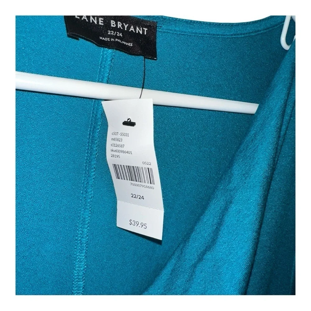 NWT Lane Bryant Teal Cowl Neck Blouse